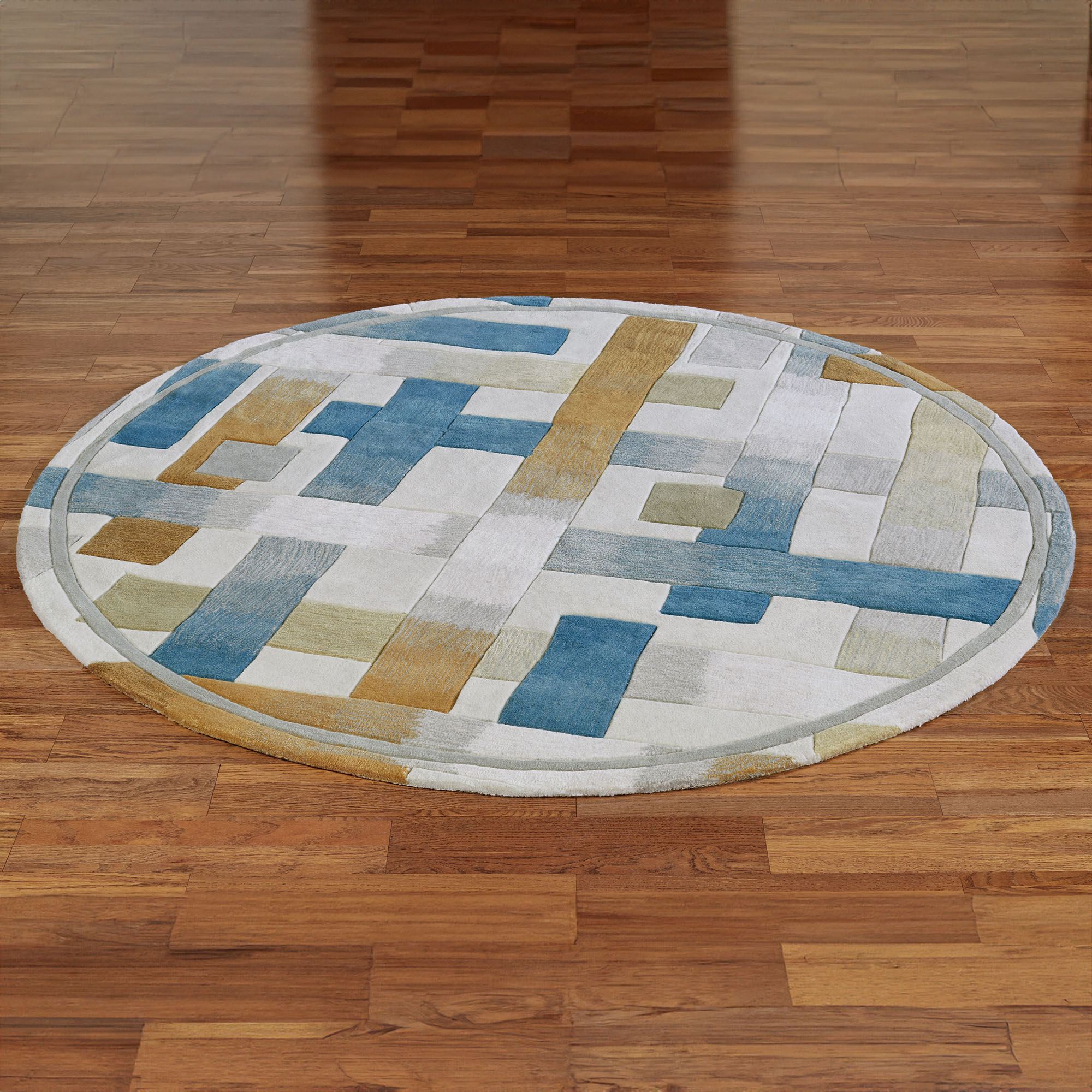 Urban Intersection Abstract Round Rug by JasonW Studios
