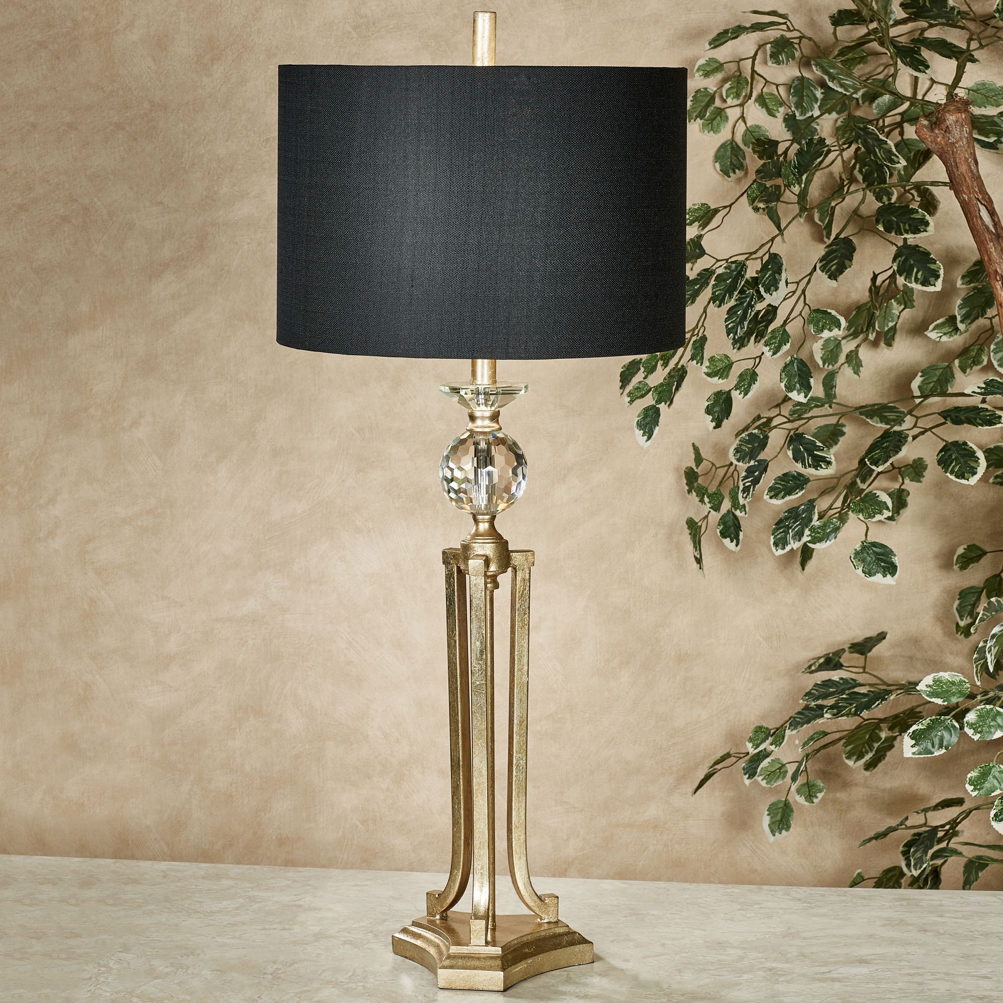Everston Aged Gold Table Lamp with Black Shade