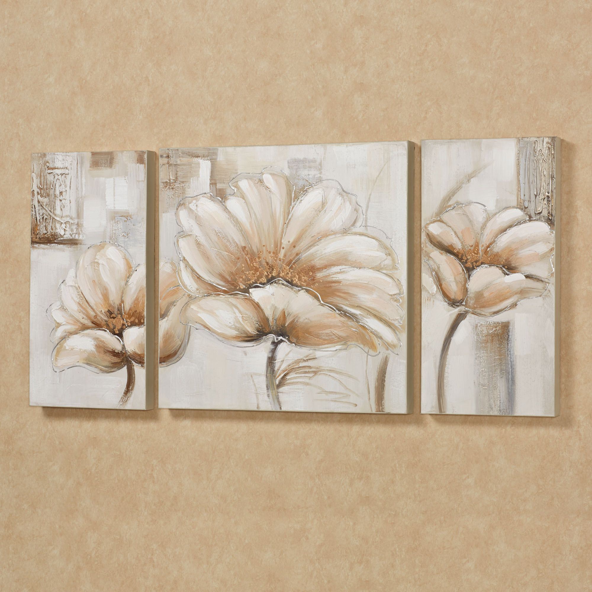 Blooming Splendor Floral Triptych Canvas Art Set