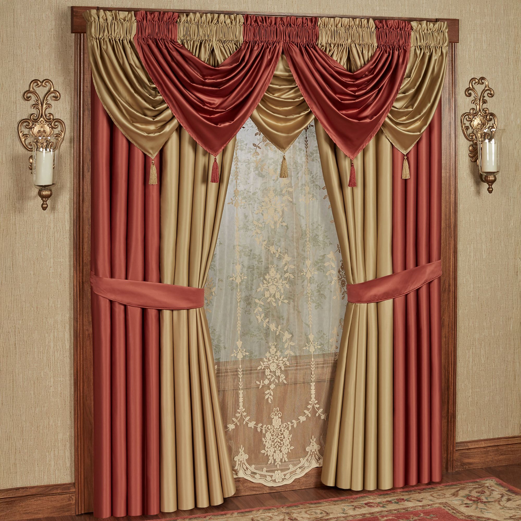 Cambridge Classics Microfiber Satin Waterfall Window Treatment