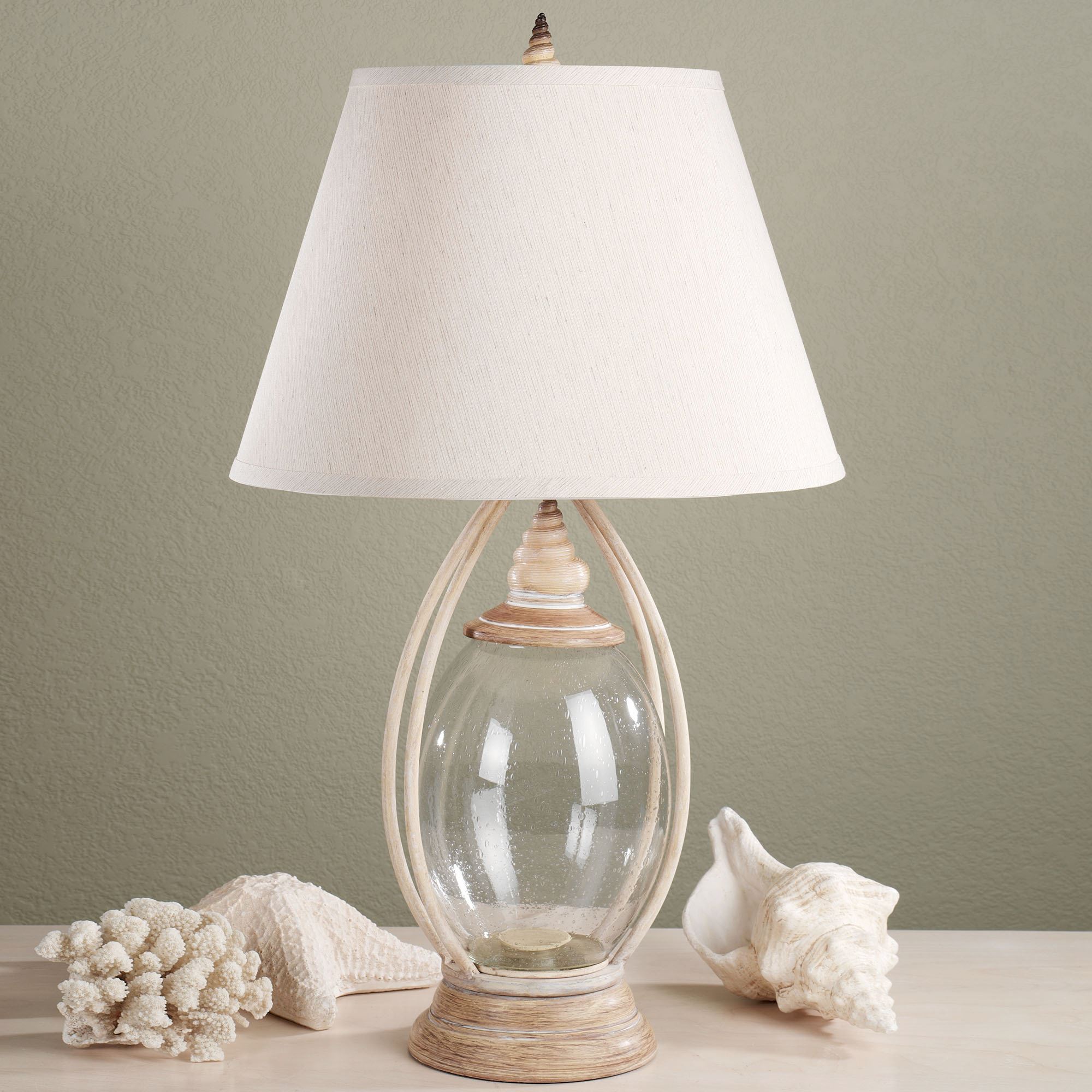 Sea Treasures Fillable Glass Table Lamp