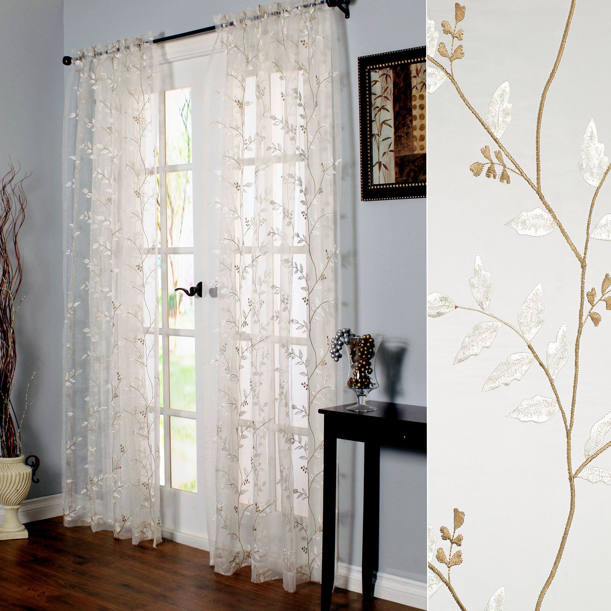 Venice Embroidered Sheer Curtain Panel Venice Embroidered Sheer Curtain Panel