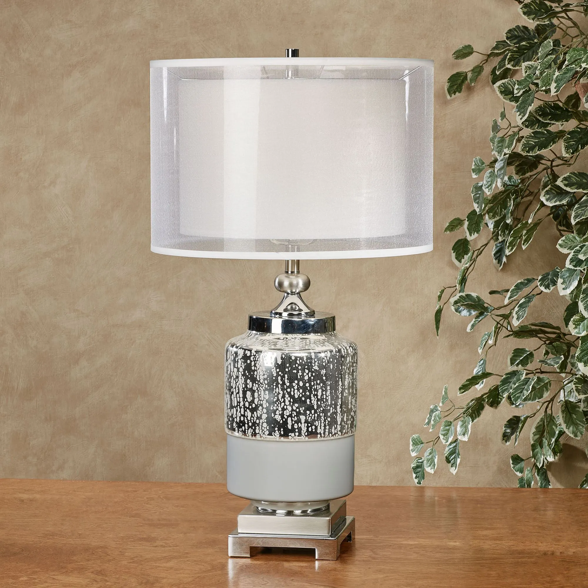 Breccan Modern Glass Font Table Lamp - Main Image