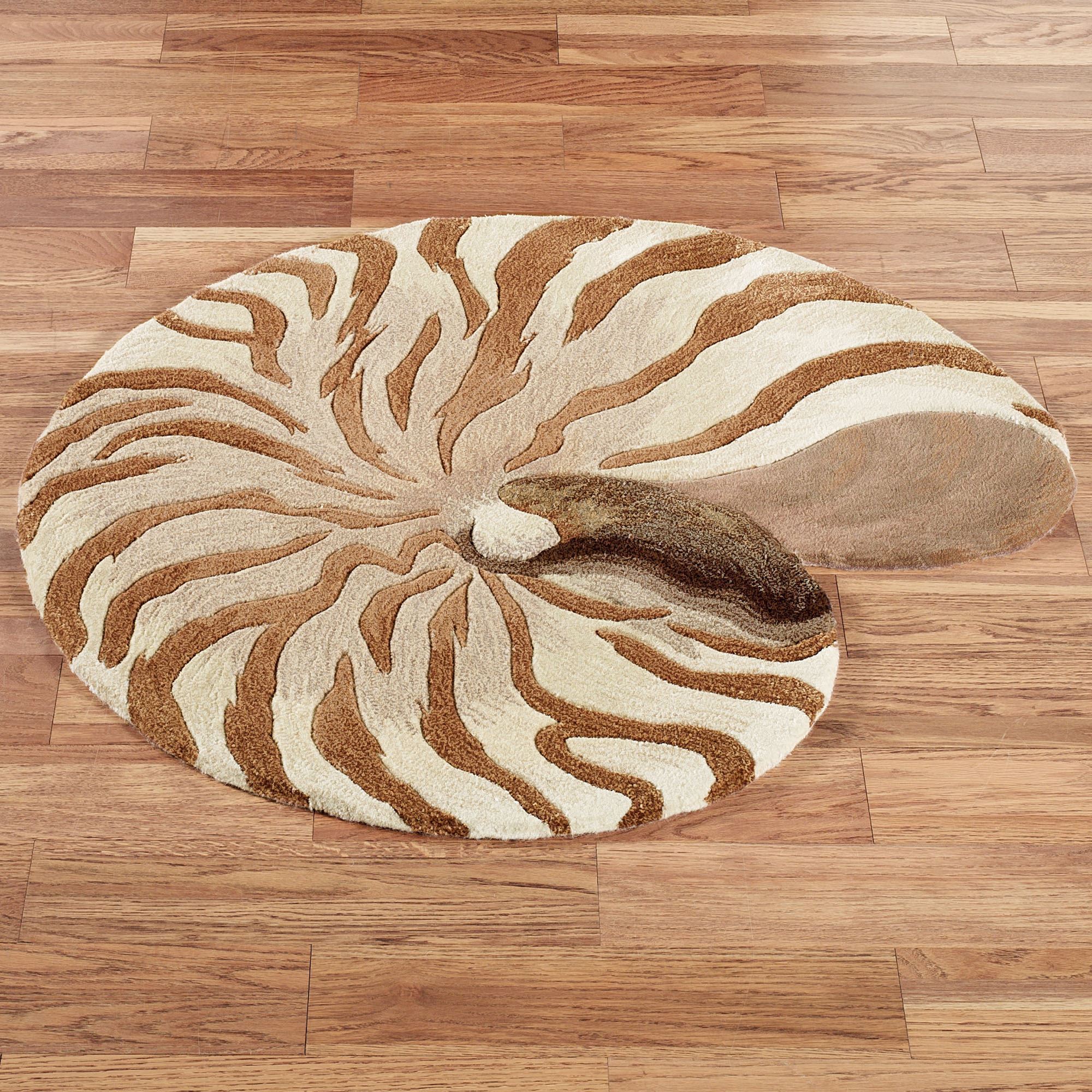 Chambered Nautilus Seashell Shaped Wool Rugs