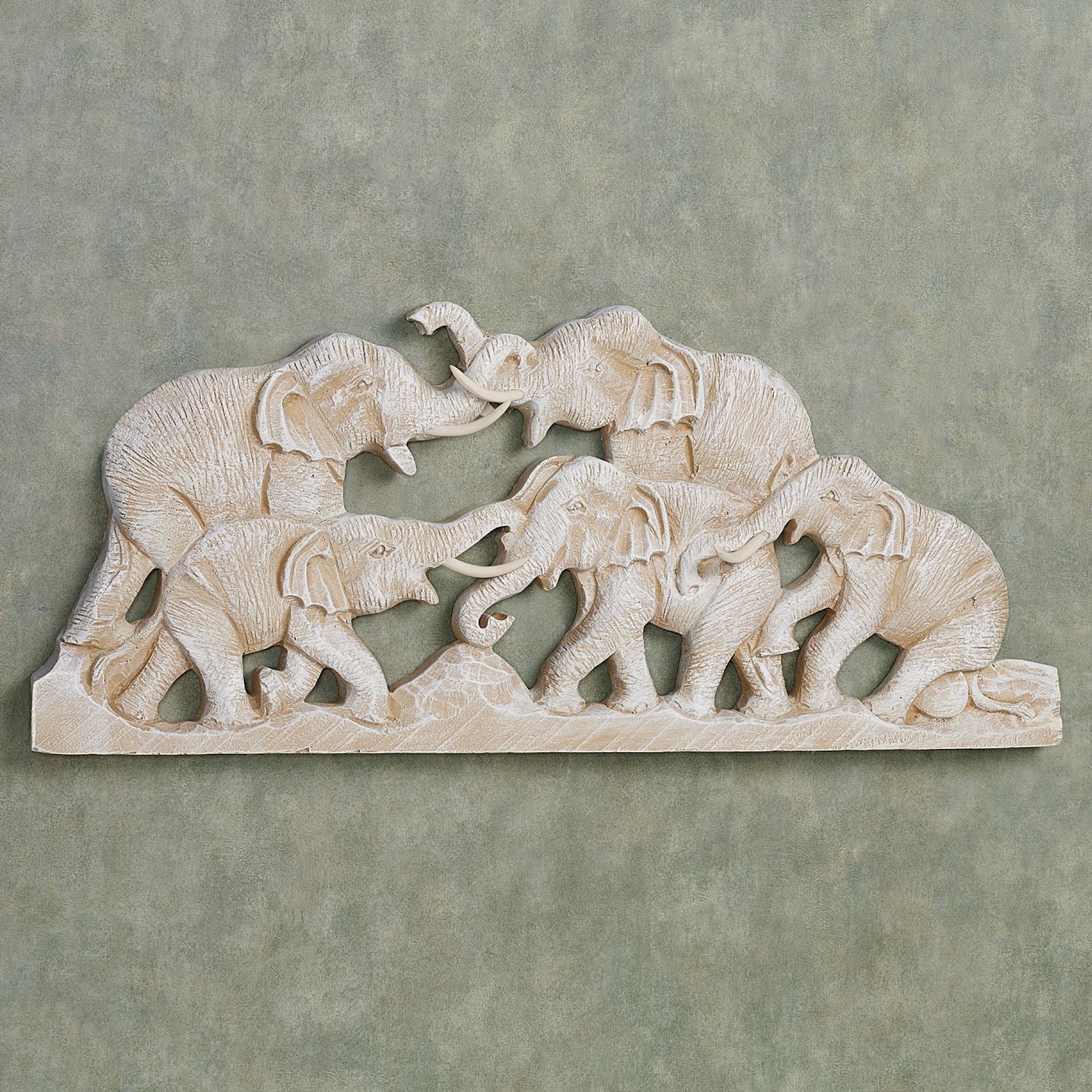 Elephant Family Wall Plaque Art