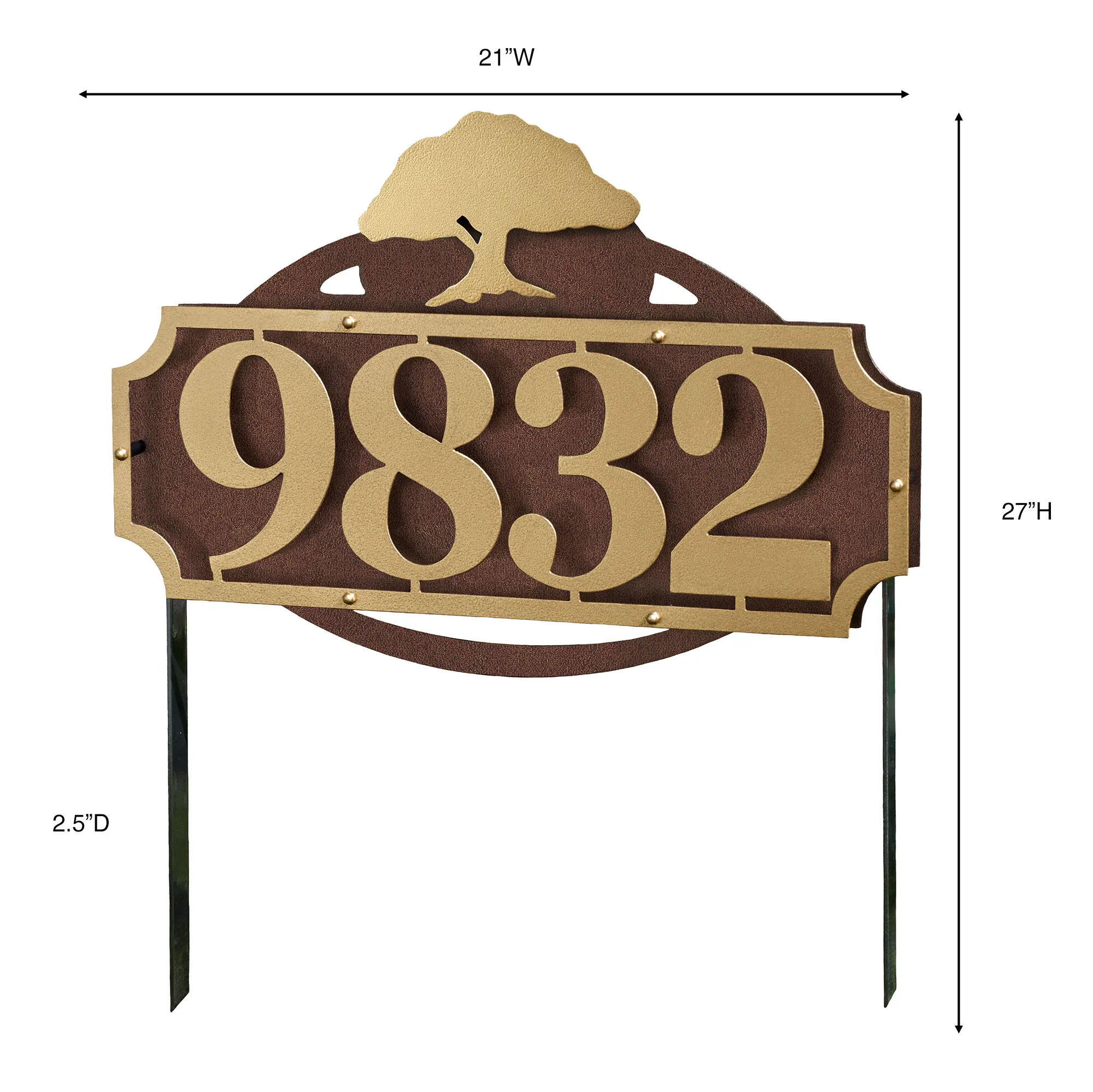 La Casa Tree House Number Address Sign Yard Stake by JasonW Studios