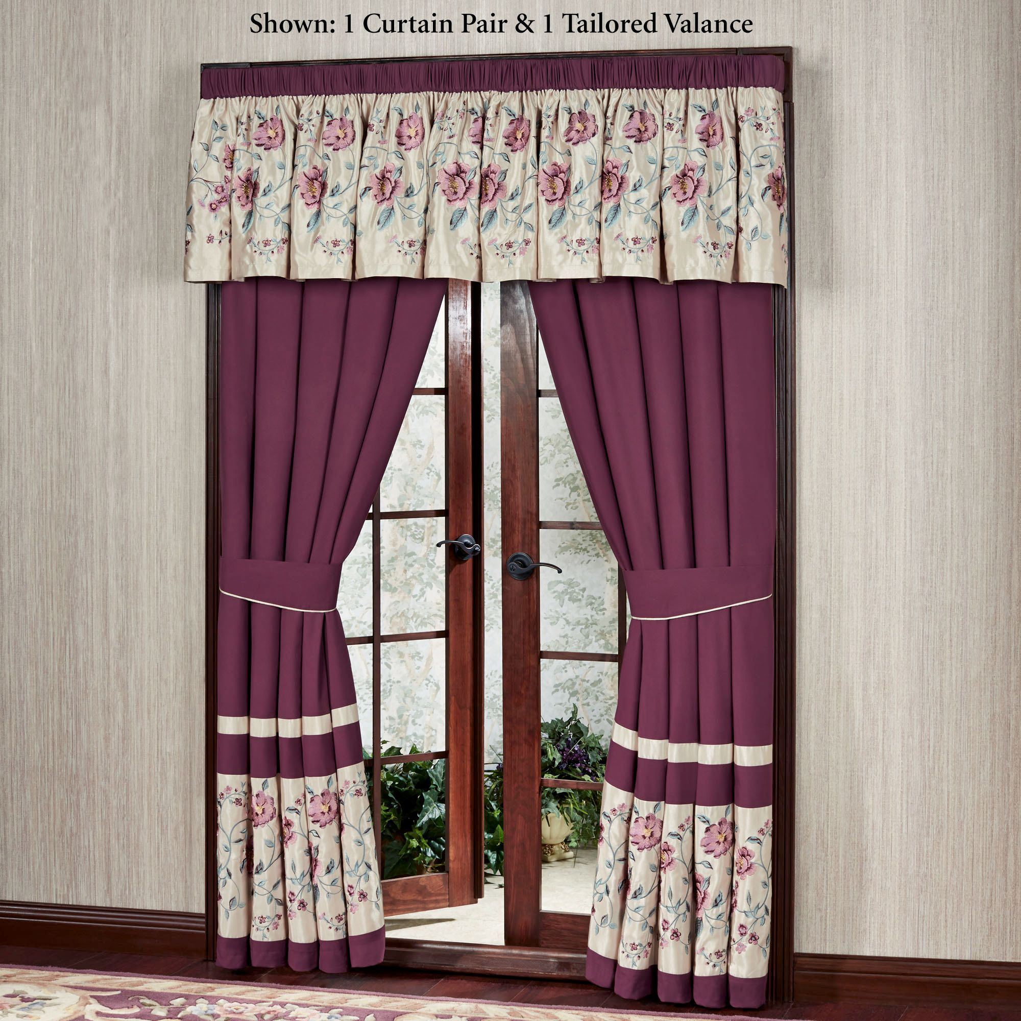 Mystic Garden Tailored Curtain Pair Fawn