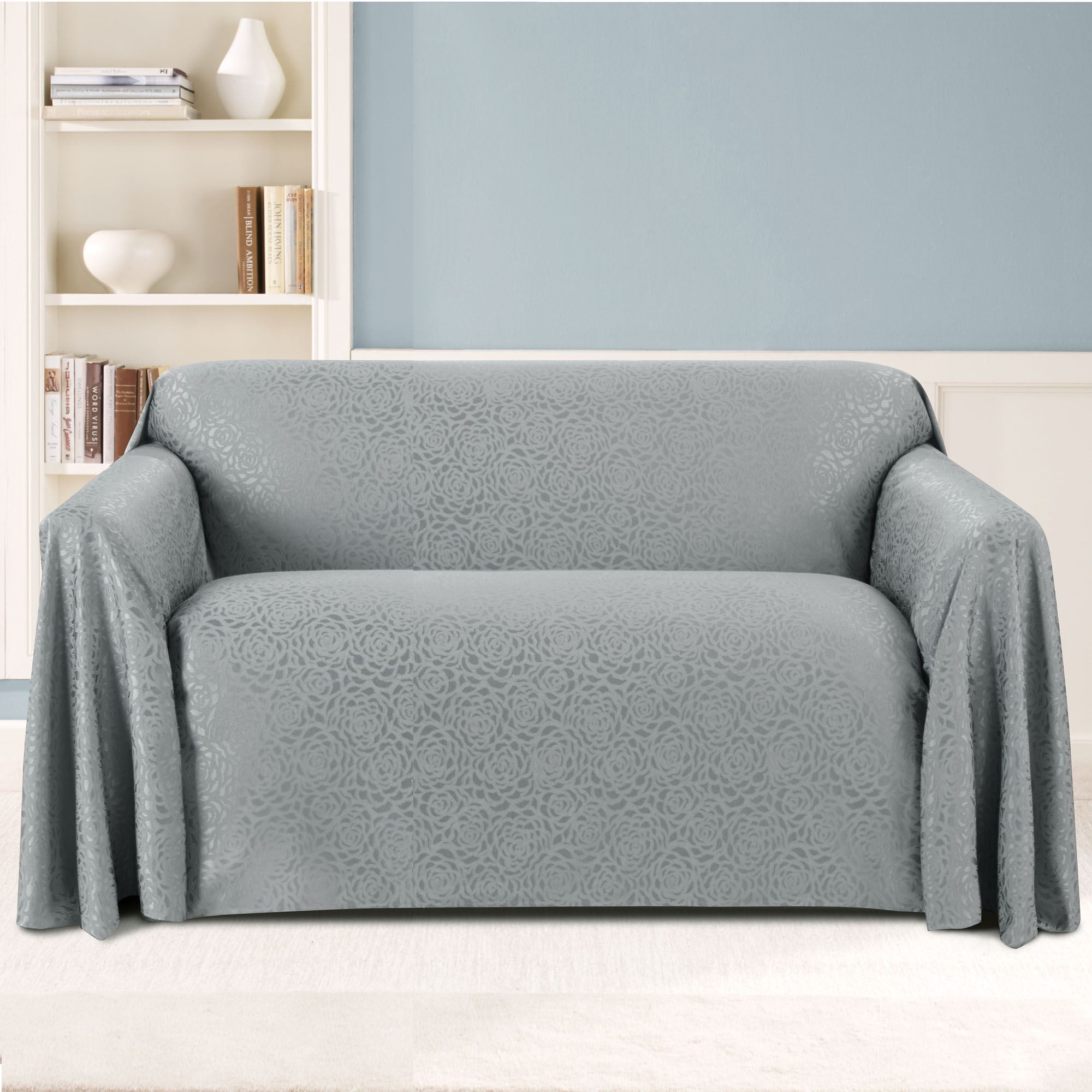 Decor R Covers Rosanna Machine Washable Jacquard Rose Drapable Furniture Covers