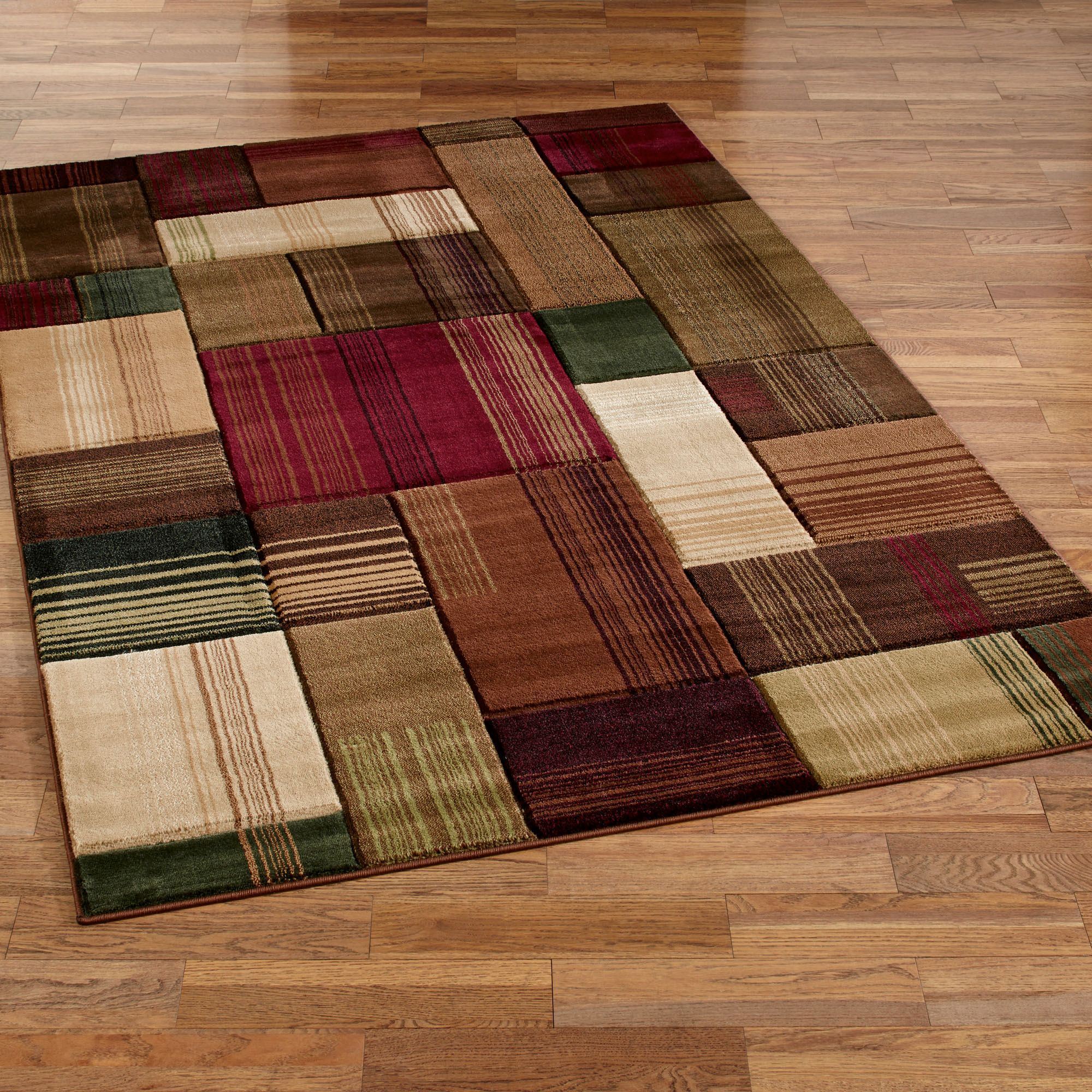 Transitional Block Design Area Rugs