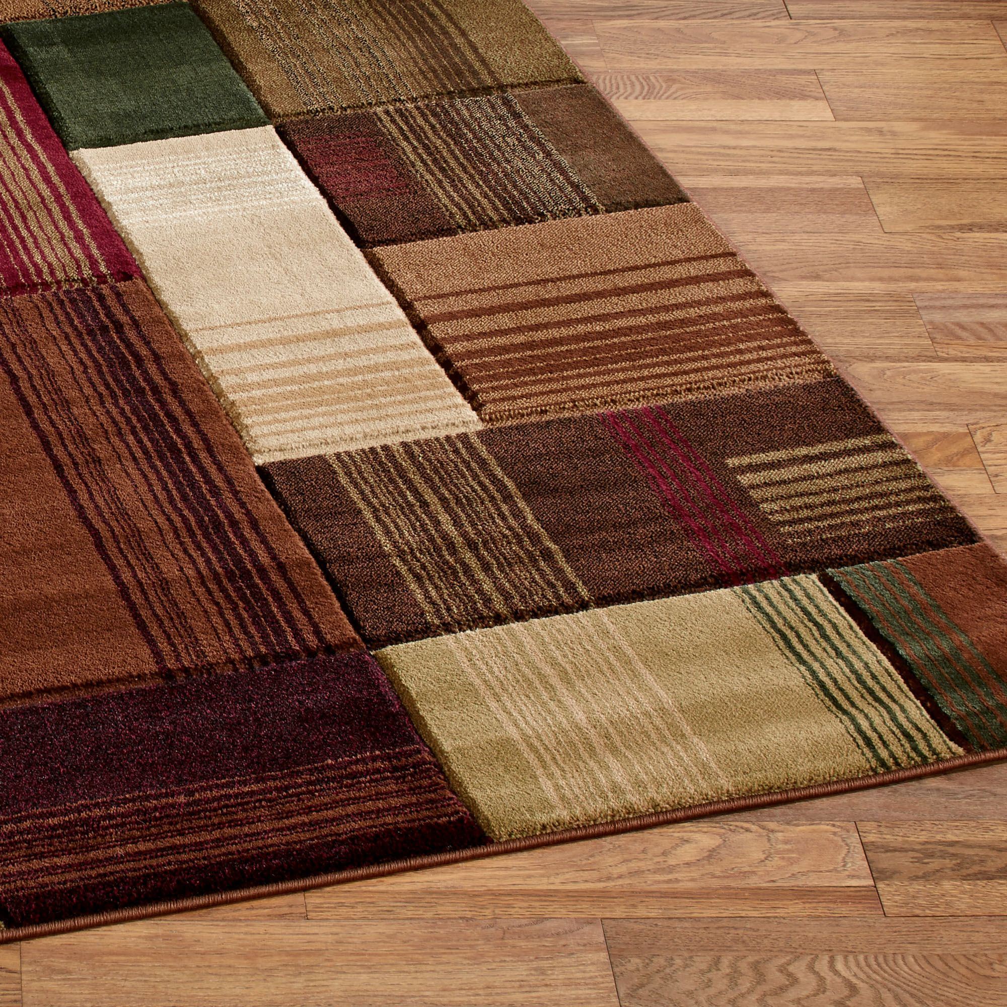 Transitional Block Design Area Rugs