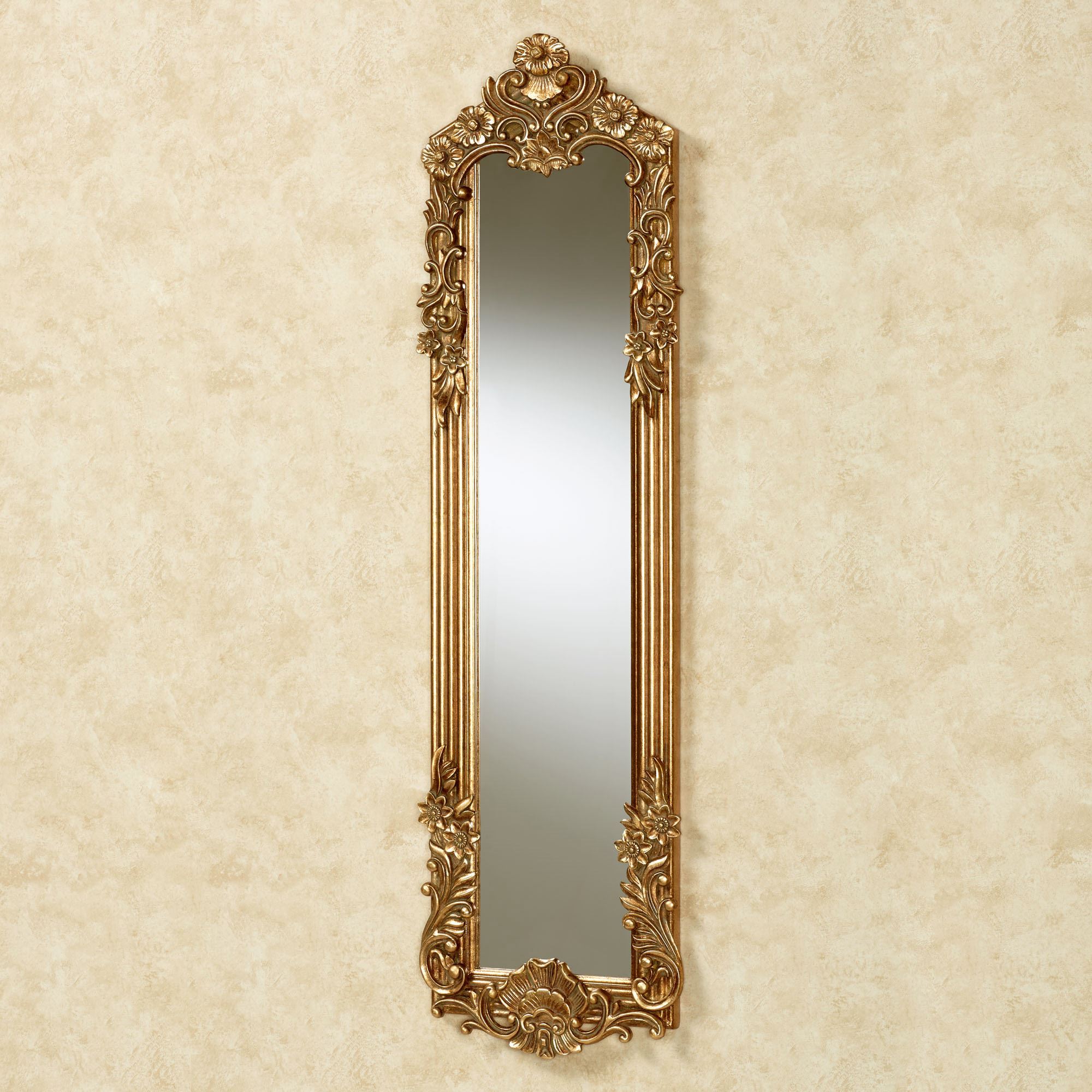 Gadsden Dark Gold Small Floral Wall Mirror Panel